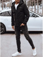Pánska prechodná bunda s kapucňou čierna FashionStreet TX4915 Pánska prechodná bunda s kapucňou čierna FashionStreet TX4915