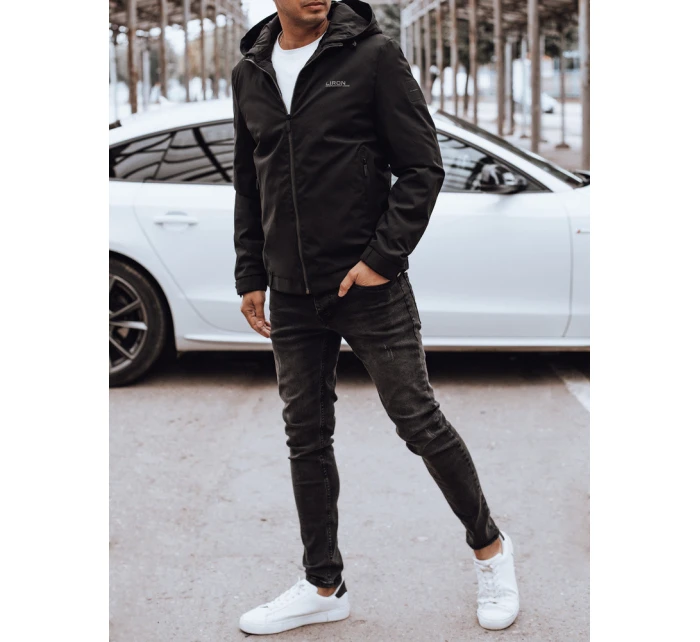 Pánska prechodná bunda s kapucňou čierna FashionStreet TX4915 Pánska prechodná bunda s kapucňou čierna FashionStreet TX4915