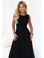 dlouhé maxi šaty s kulatým výstřihem – černé model 22294993 - numoco basic dlouhé maxi šaty s kulatým výstřihem – černé model 22294993 - numoco basic