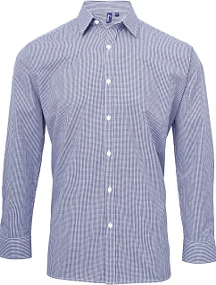 PR 220 Popelínová kostkovaná košile s dl. rukávem model 22476882 navy/white - Premier