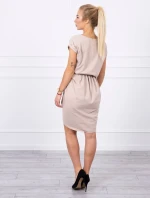 Šaty s obálkou dole béžovej