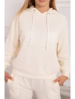 Tepláková souprava s kapucí ecru