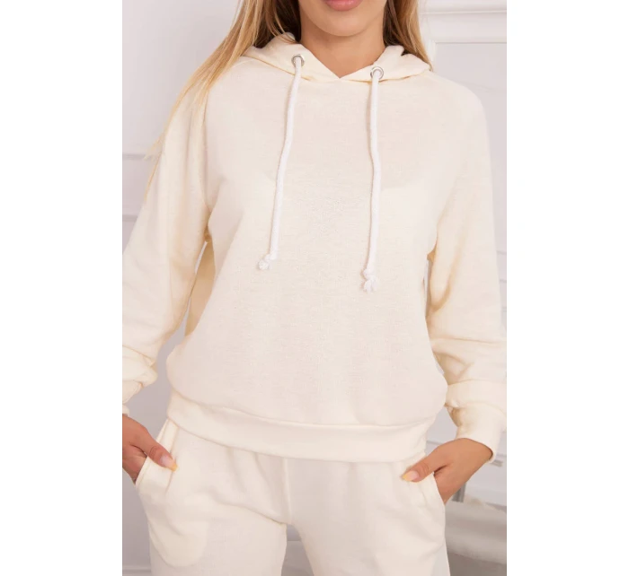Tepláková souprava s kapucí ecru