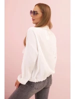 Dámske mušelínové tričko s dlhým rukávom biele