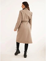 Dámský kabát s páskem model 22542835 fango - K-Fashion Dámský kabát s páskem model 22542835 fango - K-Fashion