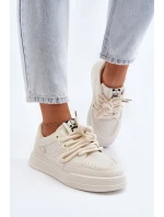 Dámské tenisky z ekokůže béžové model 21648813 - Boto Dámské tenisky z ekokůže béžové model 21648813 - Boto