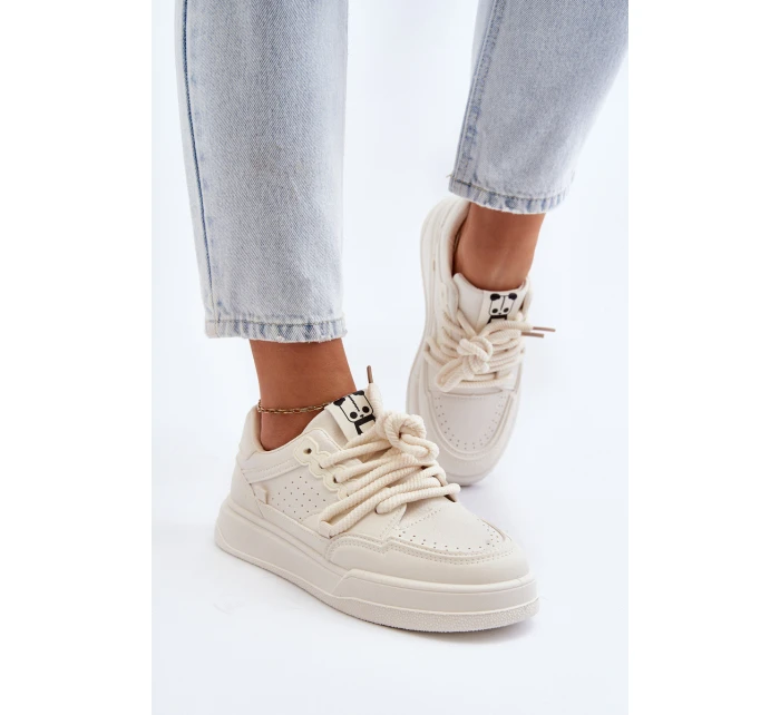 Dámské tenisky z ekokůže béžové model 21648813 - Boto Dámské tenisky z ekokůže béžové model 21648813 - Boto