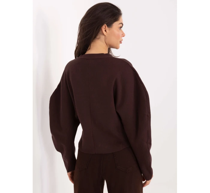 Sweter PM SW model 21776441 ciemny brązowy - FPrice Sweter PM SW model 21776441 ciemny brązowy - FPrice