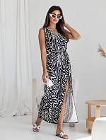 Čierne rovné šaty s opaskom (8294)