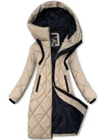 Béžová dámska prechodná bunda s kapucňou Libland (LD-7735)