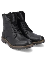 M model 20571632 vlněné zateplené kožené boty černé - Rieker