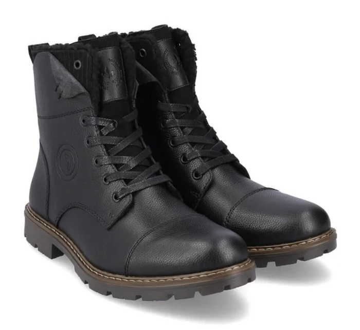 M model 20571632 vlněné zateplené kožené boty černé - Rieker