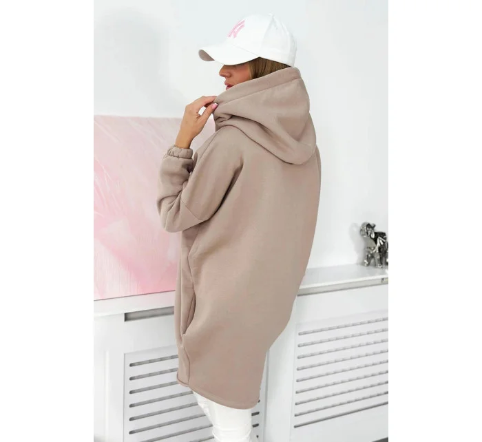 Krátka mikina na zips tmavo béžová Krátka mikina na zips tmavo béžová