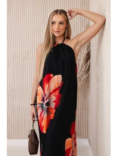 Viskózové šaty  krku černý model 20143953 - K-Fashion