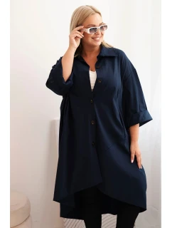 Dámske sako Punto Plus Size s bavlnou a gombíkmi Garnet