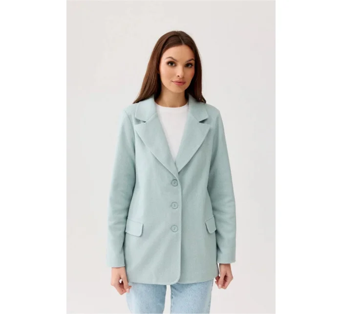 Dámska bunda ZAK0016 tyrkysová - Roco Fashion