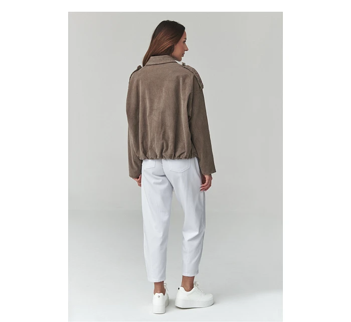 teplá šnúrová bunda model 225690 Makadamia teplá šnúrová bunda model 225690 Makadamia