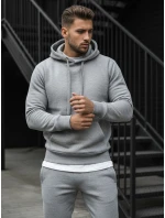 Pánská mikina s kapucí šedá model 21962114 - FashionStreet