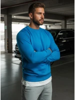 Pánská hladká modrá mikina Dstreet model 21962310 - FashionStreet Pánská hladká modrá mikina Dstreet model 21962310 - FashionStreet