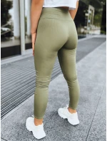 Dámské žebrované legíny LOOK AT ME zelené Dstreet model 21970532 - FashionStreet
