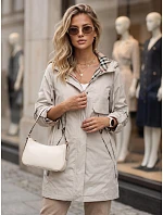 Dámska prechodná bunda typu parka s kapucňou, béžová, FashionStreet TY5812 Dámska prechodná bunda typu parka s kapucňou, béžová, FashionStreet TY5812