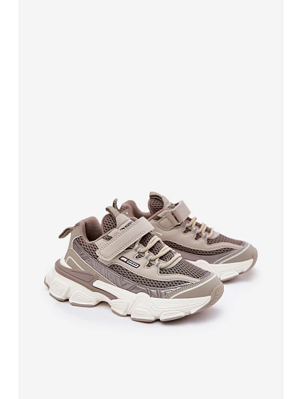 Tenisky Sportovní Boty Dětské Na Suchý Zip Khaki model 21692544 - Boto