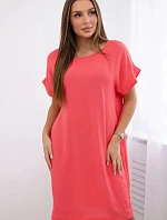 Šaty s vreckami 5954D malinová - Kesi