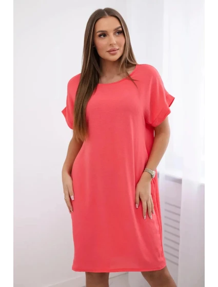 Šaty s vreckami 5954D malinová - Kesi