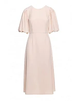 Dámské šaty s puff rukávy model 22260590 krémové - STYLOVE