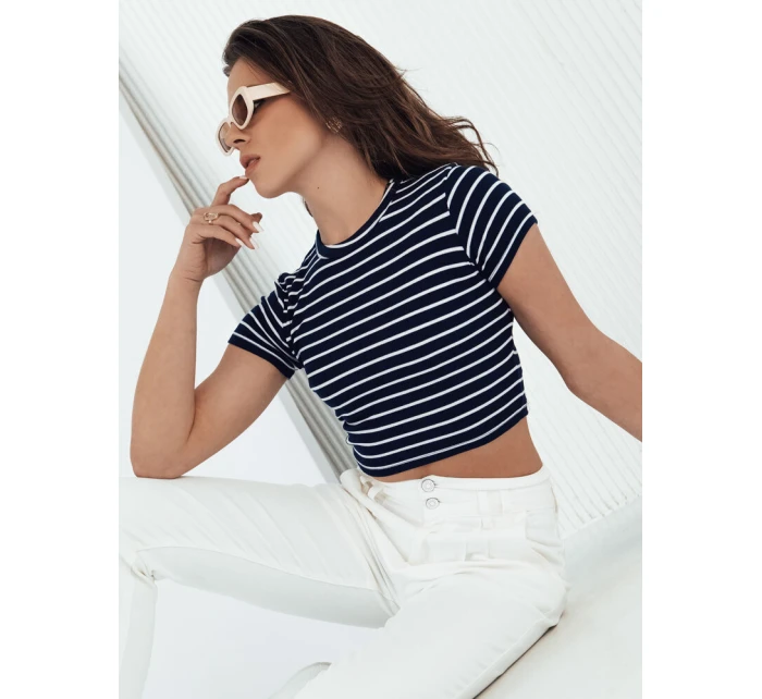 Dámské pruhované tričko LUNA ROSE navy blue Dstreet model 21969931 - FashionStreet Dámské pruhované tričko LUNA ROSE navy blue Dstreet model 21969931 - FashionStreet