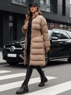 Dámska zimná dlhá prešívaná bunda FABWARM beige FashionStreet TY4621