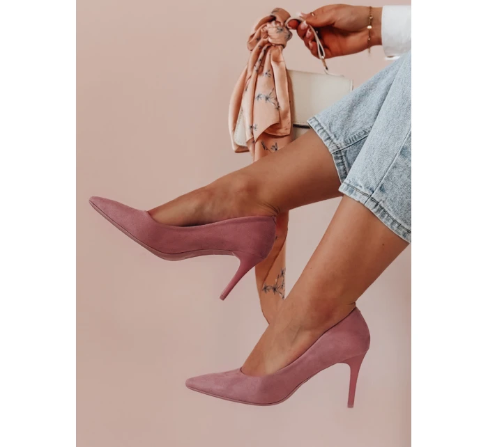 Dámské boty na podpatku fialové Dstreet model 21985145 - FashionStreet