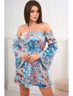 Španielske kvetinové šaty v mätovej farbe Španielske kvetinové šaty v mätovej farbe