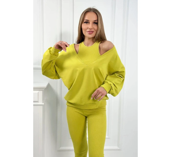 model 18752914 set halenka + top + legíny kiwi - K-Fashion model 18752914 set halenka + top + legíny kiwi - K-Fashion