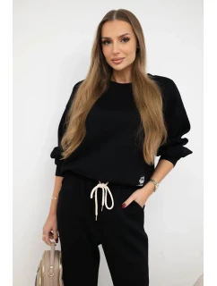 Tepláková súprava Butter fabric + nohavice čierna