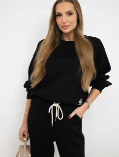 Tepláková súprava Butter fabric + nohavice čierna