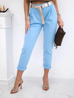 Kalhoty model 20823087 s páskem modrý - K-Fashion