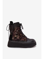 Skórzane Botki Na Platformie Maciejka 07086-01 Czarne