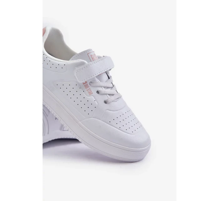 Detské tenisky z ekokože na suchý zips Big Star White