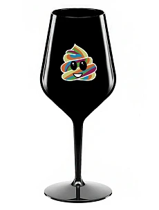 DUHOVÉ VESELÉ EE - čierny nerozbitný pohár na víno 470 ml