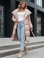 Dámsky prešívaný kabát FAVI ružový FashionStreet TY3090