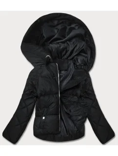 Čierna prechodná bunda s prešívanými rukávmi (5M3113-392)