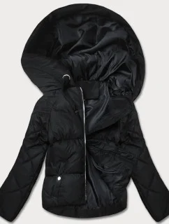 Čierna prechodná bunda s prešívanými rukávmi (5M3113-392)