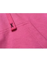 Krátká růžová tepláková mikina s kapucí model 18378833 - J.STYLE Krátká růžová tepláková mikina s kapucí model 18378833 - J.STYLE