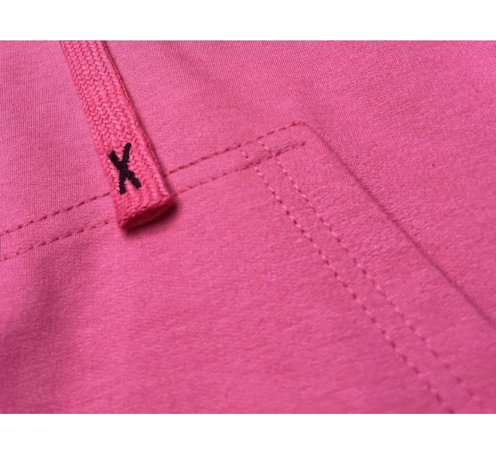 Krátká růžová tepláková mikina s kapucí model 18378833 - J.STYLE Krátká růžová tepláková mikina s kapucí model 18378833 - J.STYLE