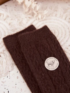 Dámské ponožky z vlny čokoládové