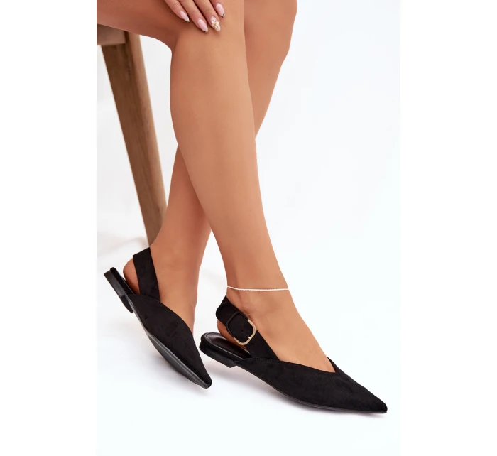 Dámské baleríny s přezkou Černé model 21834811 - Boto