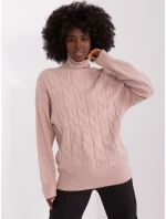 Sweter AT SW model 19341450 ciemny różowy - FPrice Sweter AT SW model 19341450 ciemny różowy - FPrice