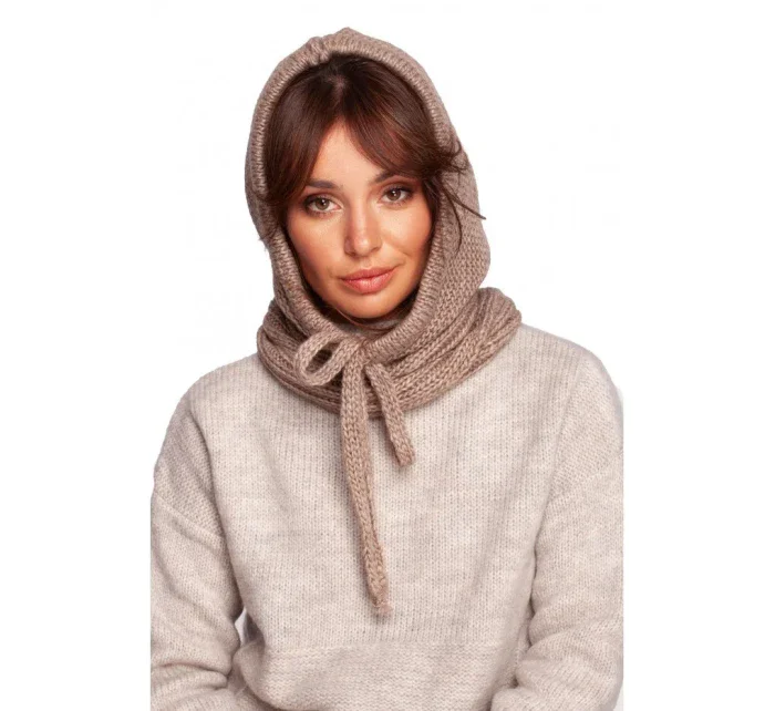 BK095 Pletená kapucňa - béžová