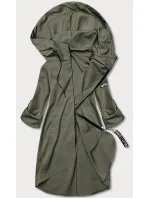 Tenký asymetrický dámsky prehoz cez oblečenie vo farbe khaki (B8117-11)